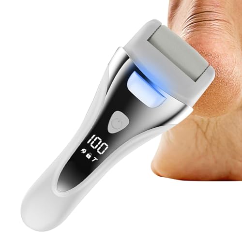 Samuliy Removedor eléctrico de callos de pies, herramienta para eliminar callos de pies, pantalla de batería de 2 velocidades, portátil, impermeable, removedor de callos