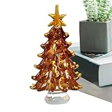 Regalo simbolico: Gesti significativi per ogni celebrazione, questo albero di Natale in vetro è realizzato a mano per portare allegria e festa, facendo una scelta stabile per esprimere gratitudine e attenzione ai propri cari