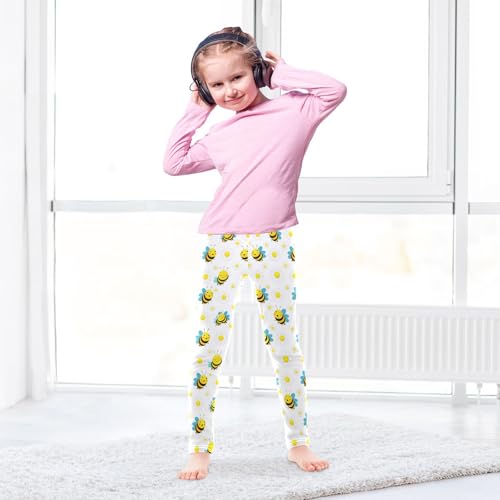 Girls Leggings Size 4T Bee Floral Breathable Stretchy Tights Girl Yoga Pants for Gymnastics Dance4