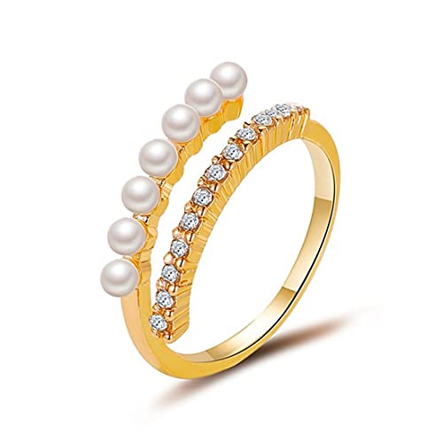 Bague Femme Bague Perle Or Ouverture Bague Taille Ajustable Cover