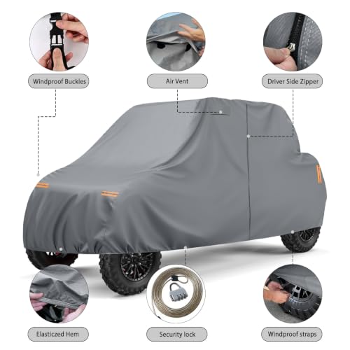 Image of Waterproof UTV Cover Compatible with Honda Talon 4 Seats | 6 Layers Outdoor Cover with Cotton Liner, Air Vents, Door Zipper and Windproof Buckles for Rain Snow Dust Protection