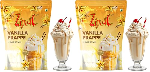 Image of Zone Vanilla Frappe Powder | Premium Cafe-Style Frappe Base for Cold Coffees, Milkshakes, Frappes, Iced Coffees & Desserts | Smooth & Creamy Instant Frappe Premix Powder | 1kg Pack - More Servings, Perfect For Cafe Restaurants & Professional Use