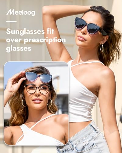 Meeloog Fit Over Glasses Sunglasses For Women Designer Round Polarized Go Over Glass Sunglasses UV400 Protection2