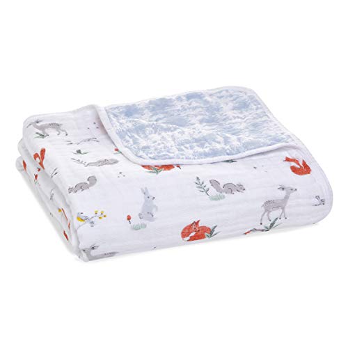 Image of aden + anais 100% Cotton Muslin Baby Blanket Crib Bedding for Newborn Baby and Toddler, Nursery Blanket for Boys and Girls, Baby Registry and Shower Gift - Naturally Forest