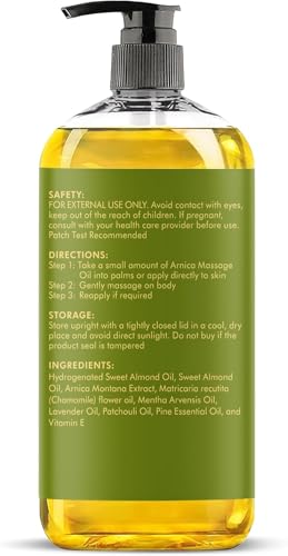 Image of MAJESTIC PURE Arnica Massage Oil for Massage Therapy - Refreshing, and Relaxing - Natural Oils for All Skin Types - Men and Women Massage Lotion- 8 fl oz