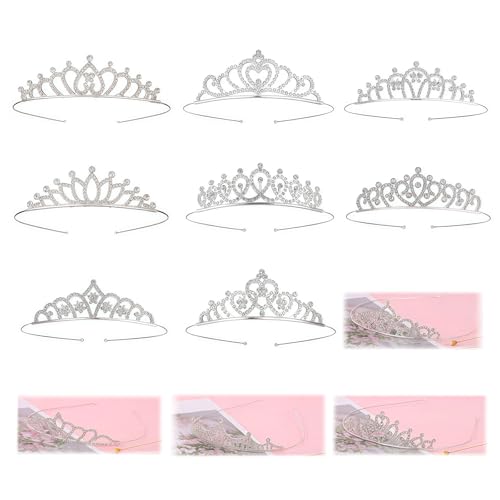 Xanthelle Krone, 12 piezas de tiara diadema para niñas como corona de princesa para cumpleaños tiara plateada