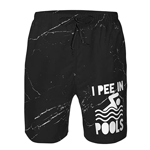 I Pee in Pool Funny Mens Swim Trunks Quick Dry Swim Shorts Summer Beach Shorts with Pockets Swimsuit4