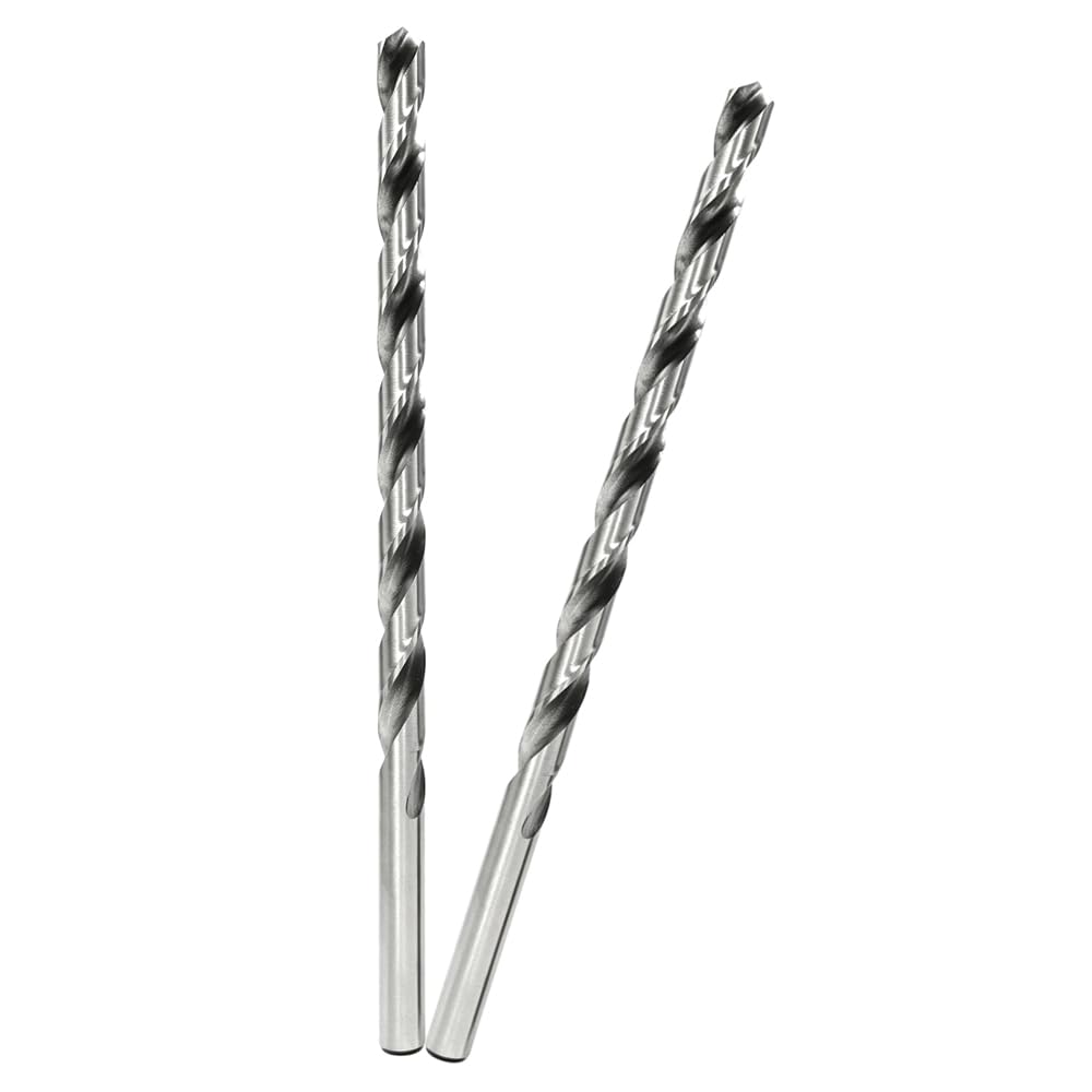 9MM Drill Bit 200MM Long Twist Drill Bits High Carbon Steel Spiral Wood Drill Bits drill Accessories for Dowel Drilling Wood,Plastic and Aluminum,2PCS(Silver)