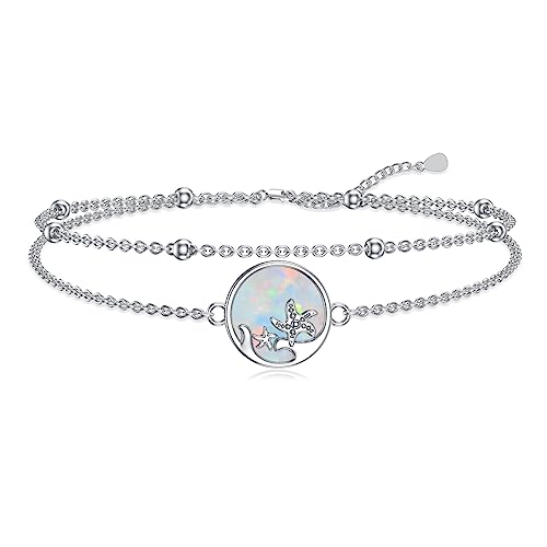 Pulseras de tobillo de plata esterlina 925 con colgante pulido de alta joyería