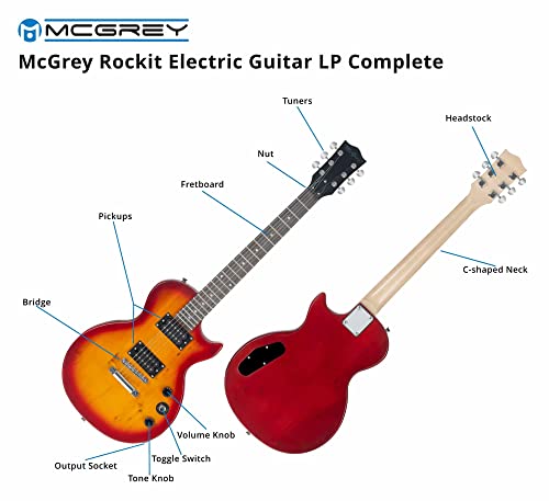 McGrey Rockit guitare électrique simple encoche set complet Orange Burst - Les Beatles, Paul McCartney, John Lennon, RIngo Starr, George Harrison McGrey Rockit guitare électrique simple encoche set complet Orange Burst – Image 5