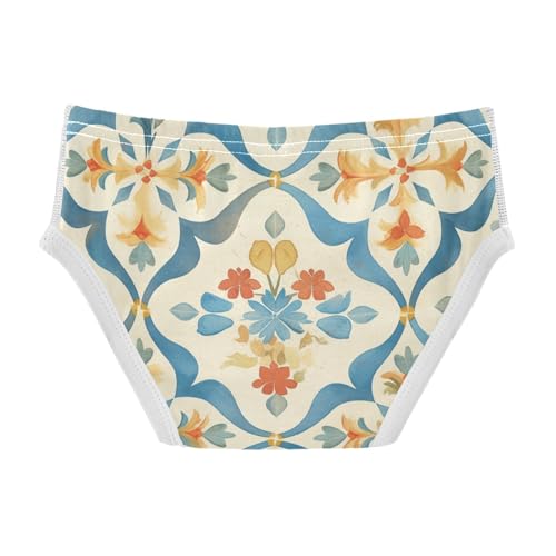 KLL Seamless Tiles Portuguese Spanish Italian Boys Toddler Pure Cotton Nighttime Underwear Cute Children Undies2