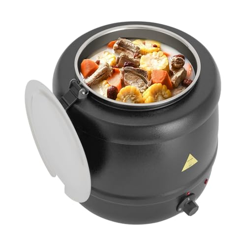 QUIOTUIR Marmite à Soupe Électrique 10L en Acier Inoxydable Soupiere Electrique Température Contrôlable Marmite Electrique pour...