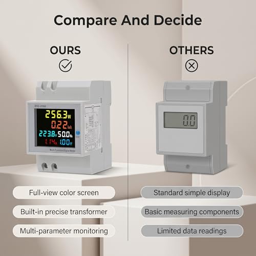 Image of D52-2066 Watt Hour Meter, Full Viewing Angle Colorful LCD Screen, Built in Transformer, Monitoring AC Voltage, Current, Power, for Chemical Industry, Power Plant, ABS Material