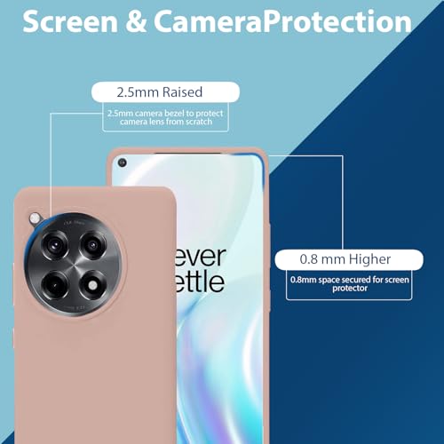 Image of LIRAMARK Liquid Silicone Soft Back Cover Case for OnePlus 12R 5G (Pink)