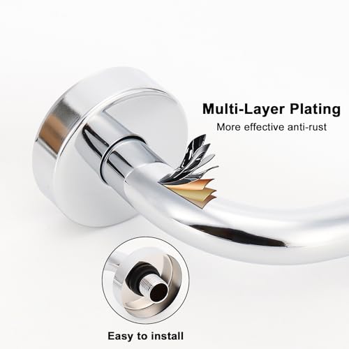 Image of NearMoon S Shaped Shower Head Riser Arm, Shower Extender Arm with Flange, Standard 1 /2 inch Connection- Bathroom Accessory (12 Inch, Chrome)