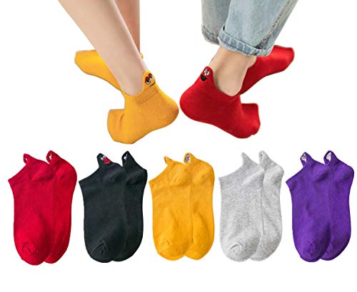 MAKFORT Damen Socken Lustig Baumwolle Socken Cartoon Bestickte Sneaker kurz Socken Cover