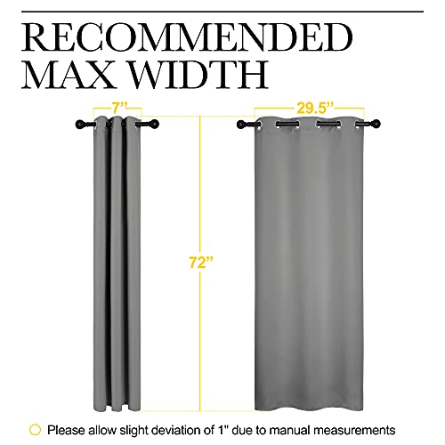 Image of NICETOWN Silver Grey Blackout Curtain Panels for Bedroom, Thermal Insulated Grommet Top Blackout Draperies and Drapes for Basement (2 Panels, W34 x L72-inch)