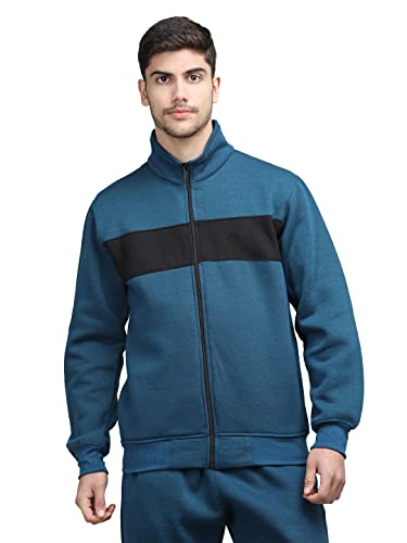 Image of CHKOKKO Fleece Men Winter Sports Running Zipper Collared Neck Stylish Jacket
