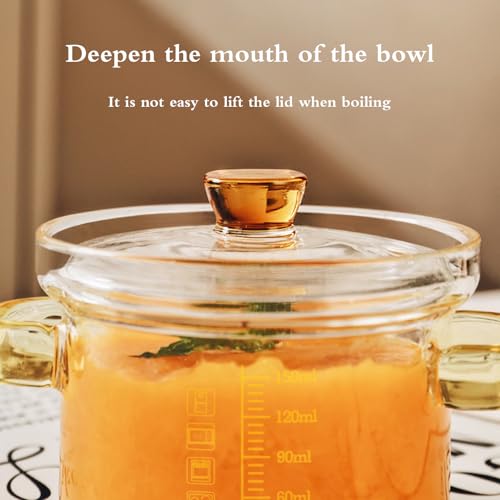 Vllentin Pentole In Vetro Per Fornelli A Gas,Pentola Di Vetro Per Cucinare,Pentola Vetro Induzione,Non Facile Da Deformare,Adatto Per La Cottura Sul Piano Cottura - 5