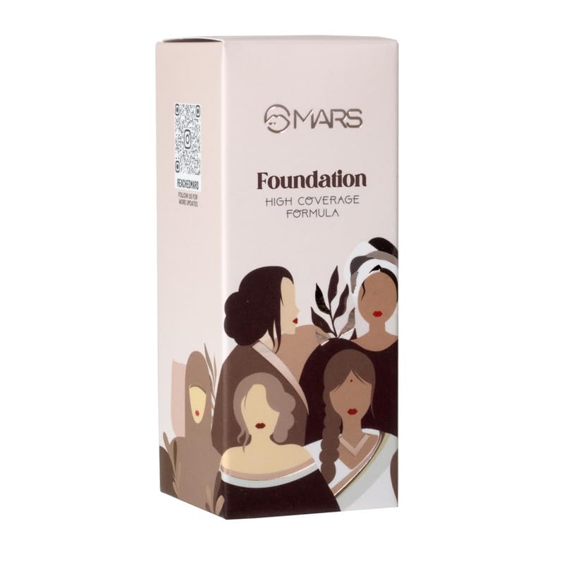 MARS High Coverage Liquid Matte Foundation | Blemish Free & Blendable Foundation for Makeup (40ml) (SHADE-08)