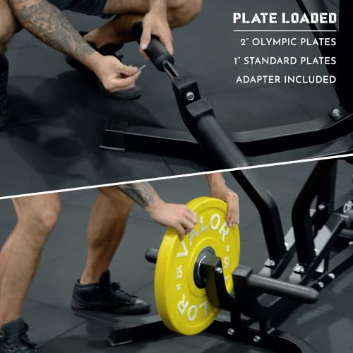 Image of Valor Fitness Seated Row Machine - Plate Loaded with Converging Arms & Multi-Grip Handles, 400 lb Capacity, 2 inch Plate Adapters for Back & Chest Strength Training Home Gym Equipment