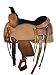 Western Saddle Trail Pleasure Horse Saddles Rodeo Cowboy Floral Tooled Leather Tack Set 15 16 17 18 (Waffle Tooled Black, 18 Inches)