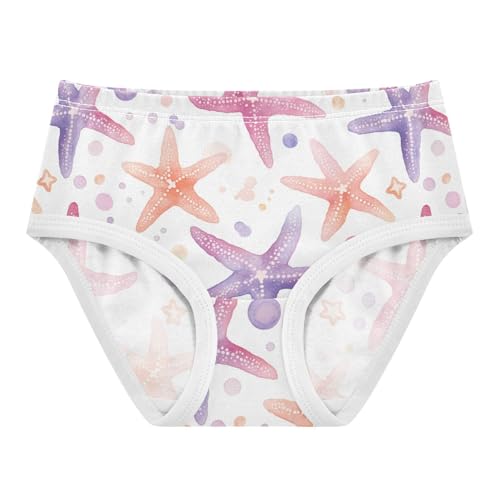 Wusikd Watercolor Starfish Girls' Underwear Cotton Girls Briefs Soft Toddler Underwear 2T