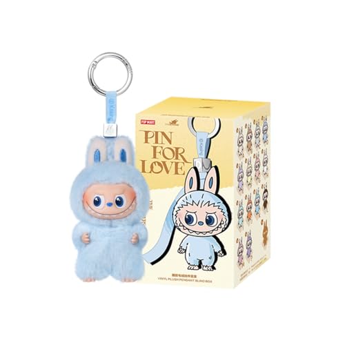 POP MART The Monsters Labubu Pin for Love Series Blind Box Plush Pendant (AM) Pack of 1 Mini Vinyl Plush Keychain Cute Collectible Mystery Toy Gift