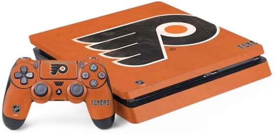 Skinit Decal Gaming Skin Compatible with PS4 Slim Bundle - Officially Licensed NHL Philadelphia Flyers Distressed Design