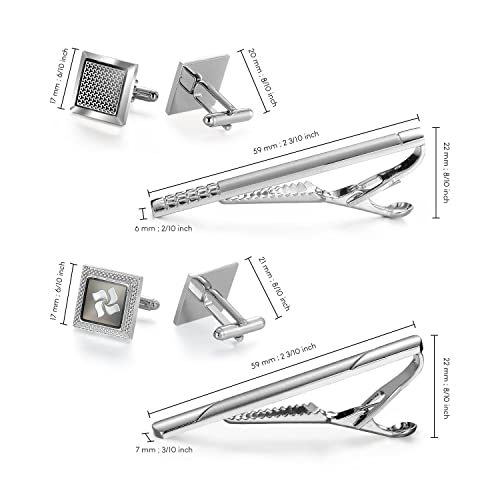 UJOY Mens Cufflinks and Tie Clips Set 12 PCS Formal Business Shirts Dress Necktie Pins Buttons Cuff Link Box Packed4