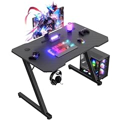 JUMMICO Scrivania Gaming 80 x 52 cm, Tavolo Gaming Ergonomica, Scrivania per Computer Postazione Gamer con Piano del Tavolo in Fibra di Carbonio Adatto Sia per i Giocatori Che per l'uso in Ufficio.