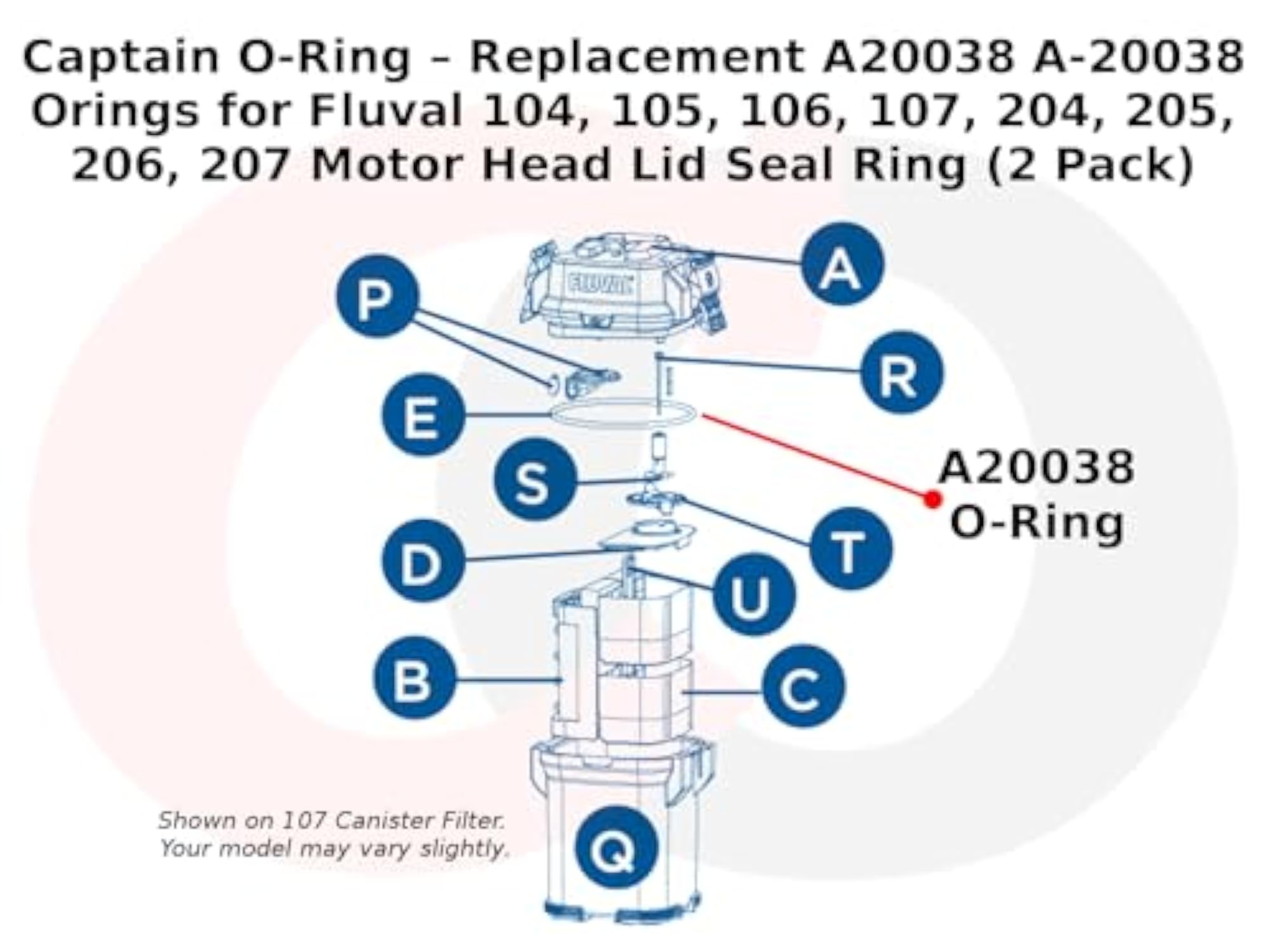 Replacement O-Rings for Fluval Motor Head Lid Seal