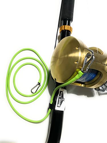 Fishing Rod Safety Line Lanyard 200lb Tested Stainless Carabiner and 6 Foot Tether for Rod and Reel Latex Covered and Anti Tangle or Snag