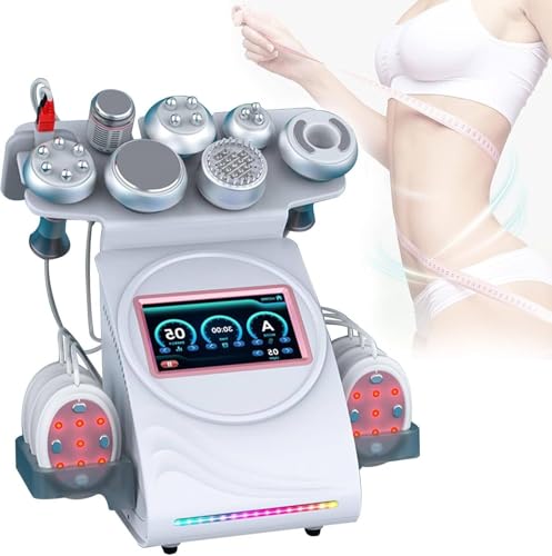 GEHPYYDS Máquina portátil para Esculpir el Cuerpo,Máquina de cavitación Adelgazante 9 en 1,Masajeador multipolar de radiofrecuencia para Estiramiento de la Piel,Dispositivo de reducción por vacío