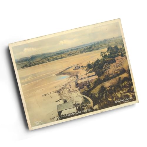 Image of A3 PRINT - Vintage Wales - View from Castle Rock, Red Wharf Bay (b)