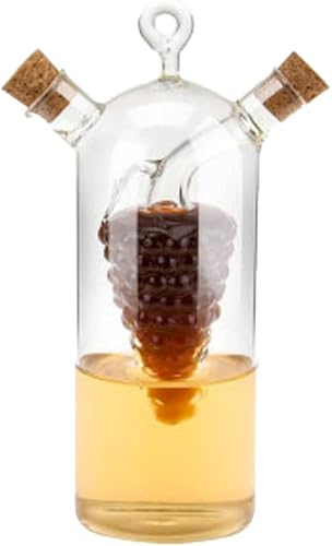 Dispensador de aceite y vinagre 2 en 1, dispensador multifuncional de aceite de cocina y vinagre con corcho para aceite de oliva, vinagre y salsa de