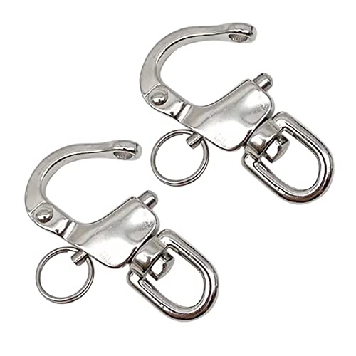 Swivel Snap Shackle Quick Release Bail Rigging Sailing Boat Marine 316 Stainless Steel Clip (2-3/4 Inch-2 Pcs) #TOP5