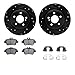 Dynamic Friction Company Rear Brake Rotors-Drilled and Slotted-Black with 5000 Advanced Brake Pads includes Hardware 8512-63064