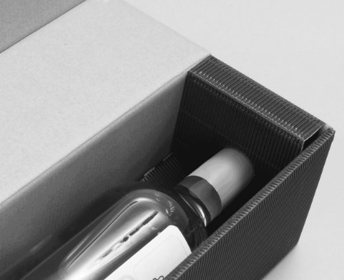 10 Stück 1er Weinkarton, Weinverpackung, Flaschenkarton - Dekowell-PV schwarz (schwarz)