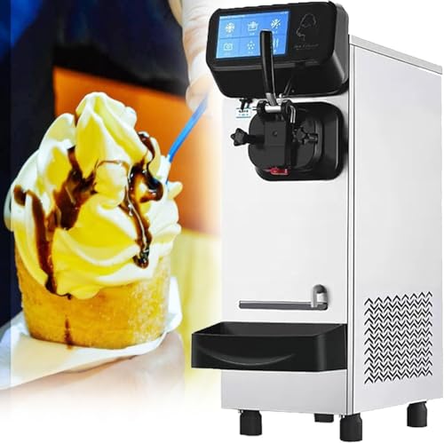 AWAYDD Commercial Ice Cream Machine, Single Head with Touch Screen, 21L/h Desktop Ice Cream Machine, 1600W Electric Flavor Yogurt Machine, for Restaurant