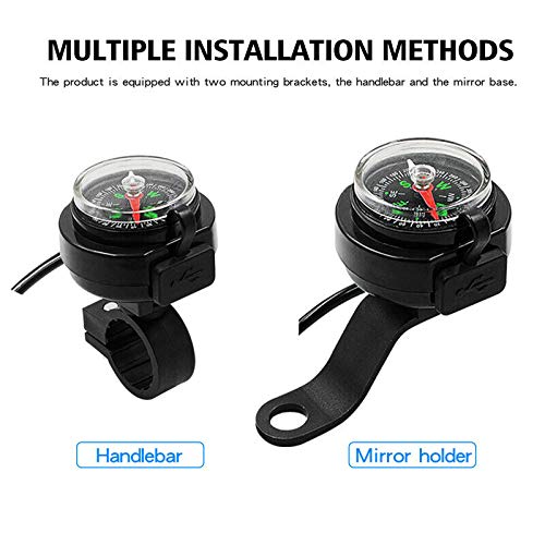 Brújula cargadora USB impermeable para motocicleta miniatura 5