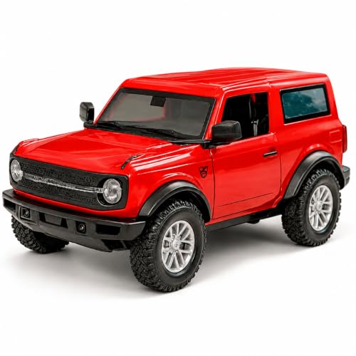 Image of MiniExplorer Die-Cast Toy Bronco Car Red | 1:24 Scale SUV Mode| Metal Free Wheels Car for Kids & Collectors | Off-Road Bronco Vehicle Toy - Red