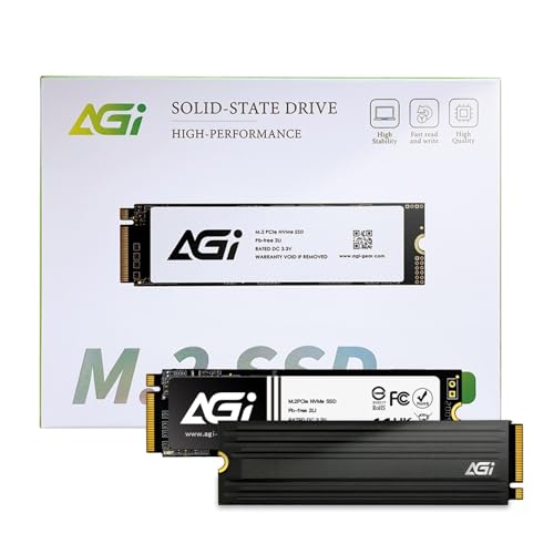 Image of AGI AI828 1TB SSD PCIe NVMe 4.0 M.2 2280 Gen4 x4 with Heatsink, Read Speeds Up to 7400MB /s for High End Computing, Gaming. Work with PS5, Internal Solid State Drive - AGI1T0G44AI828