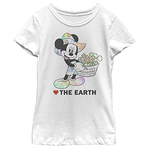 Disney Characters Heart The Earth Girl's Solid Crew Tee