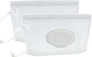 2Pcs Baby Wet Wipes Pouches Dispensers,Wet Wipe Pouch,Travel Wet Wipes Bags,Baby Wipe Dispenser Bag,Refillable Wipe Holder,Reusable Travel Wet Wipe Pouch,Baby Wipes Container Wipes Dispenser