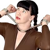 Schwere Metall Hals- und Handfessel für Damen – BDSM Bondage Pranger, 1,3 kg – Fetisch Fesselstange & Handschellen, Stabile Zwangshaltung