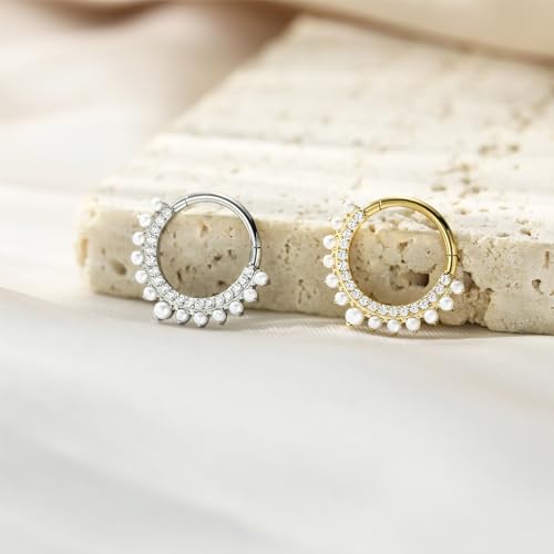 FUNLMO 16G 18G Septum Daith Jewelry Nose Ring Hoop Cartilage Earring Rook Tragus Helix Conch Piercing Jewelry 316L Surgical Steel Clicker3