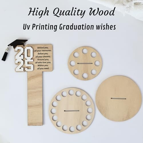2025 Graduation Gifts for Her/Him, 24 Holes Tiered Money Holder with Graduation Quote Positive Behind You All Your Memories, Money Gift Ideas for Boys Girls High School College (White)2