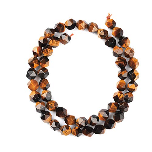 Ruilong AA+ Grade Faceted Natural Stone DIY Precious Gemstone Loose Strand Beads for Jewelry Making (Tiger Eye, 8MM) - Image 4