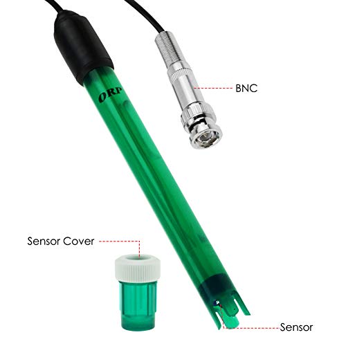 ORP Elektrode Austauschbar BNC Steckdose Sonde zum ORP Prüfer Meter Regler 300cm Lange Kabel Aquarien, Panzer, Teiche Messung